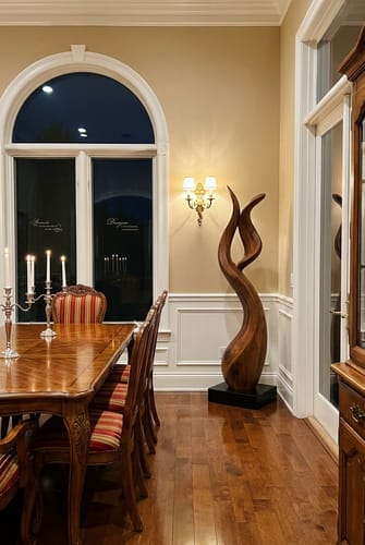 Customer photo review of Abstract Wood Sculpture With Flowing Bloom Form