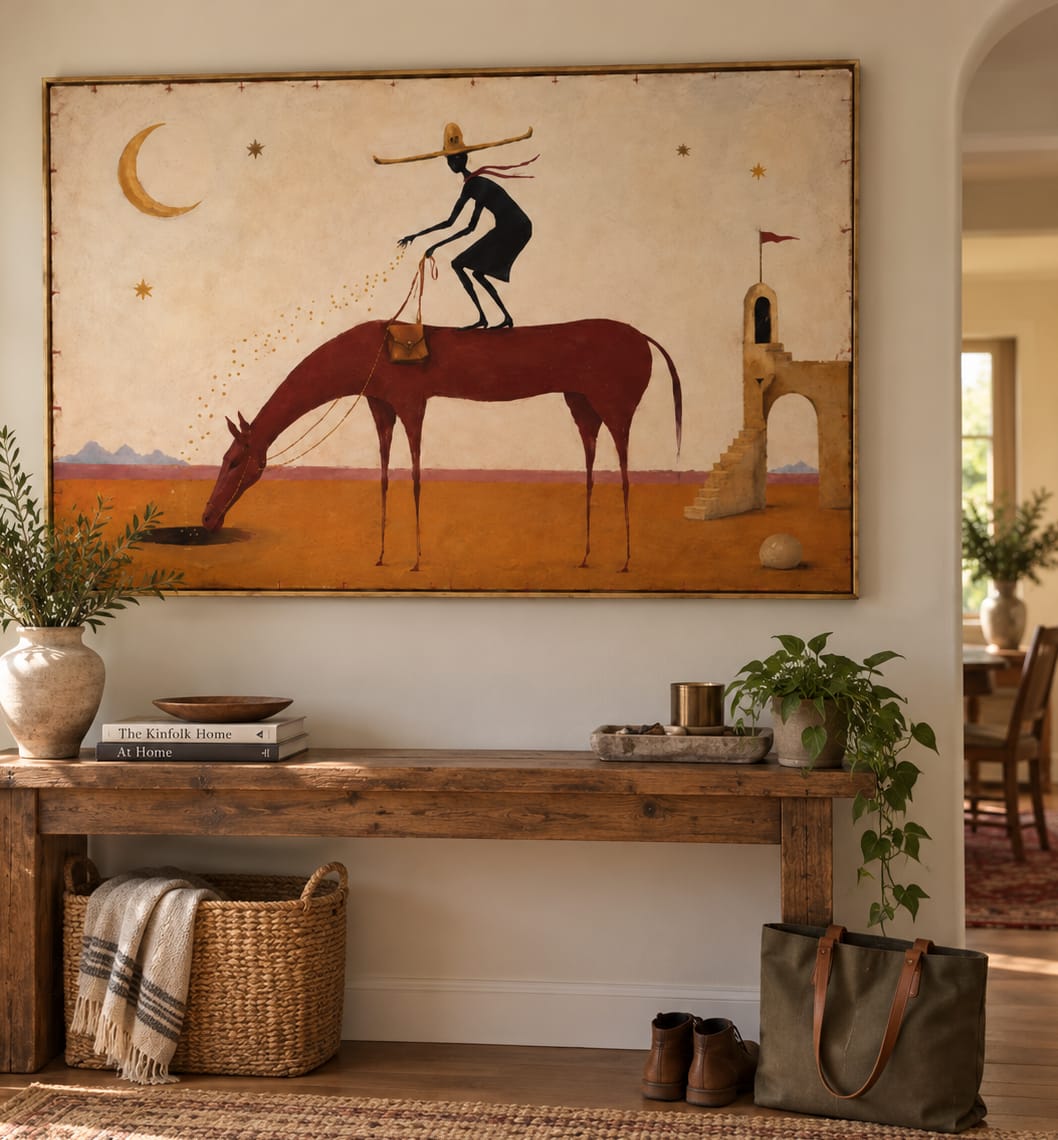Customer photo review of Moon Dust Rider-Surreal Desert Horse Painting