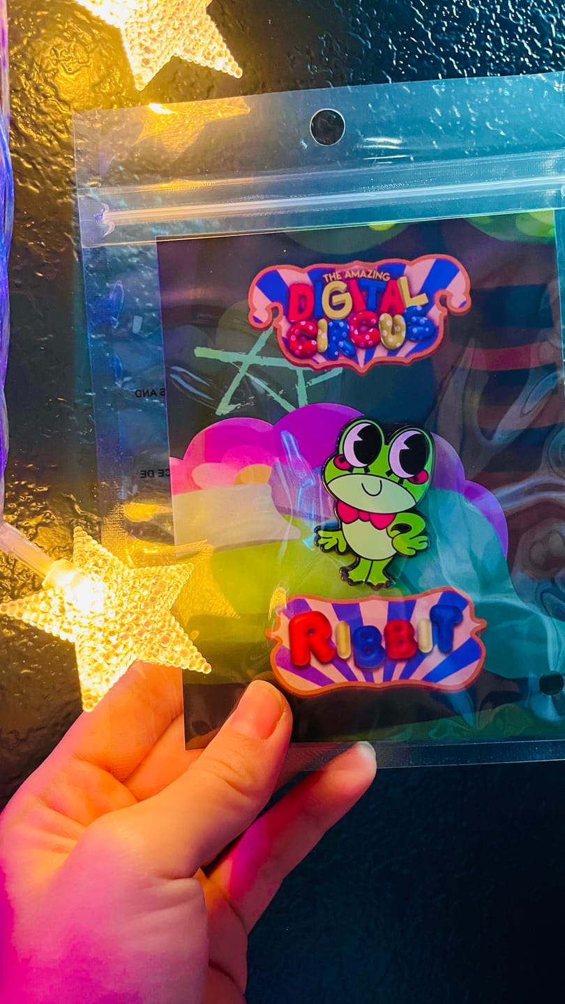 Customer photo review of Ribbit Enamel Pin