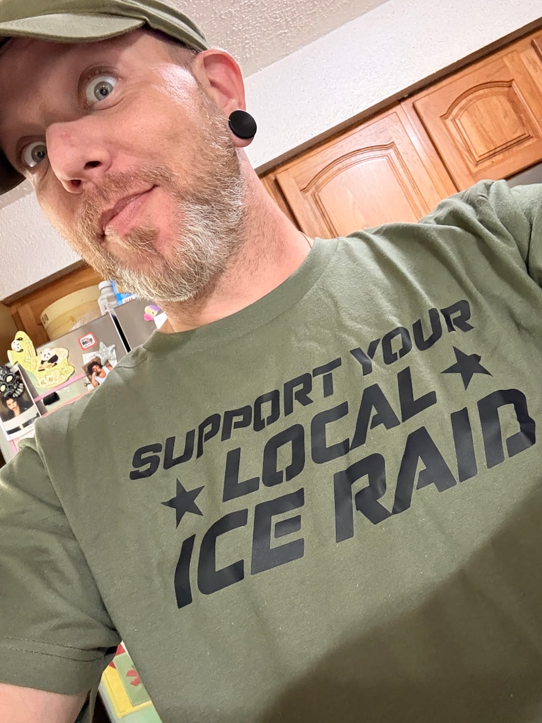 Customer photo review of Support Your Local Ice Raid T-Shirt
