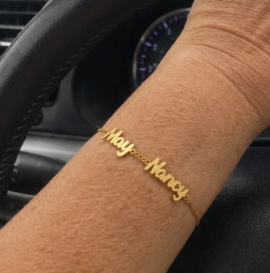 Customer photo review of Custom Bubble Name Bracelet