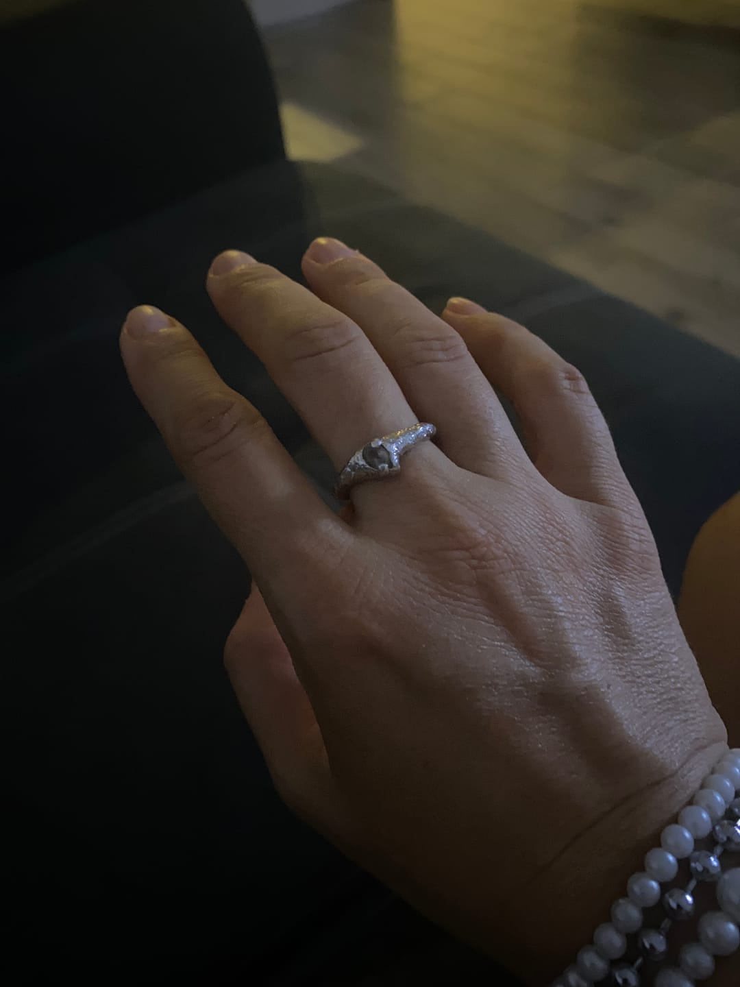 Customer photo review of Molten Raindrop Ring