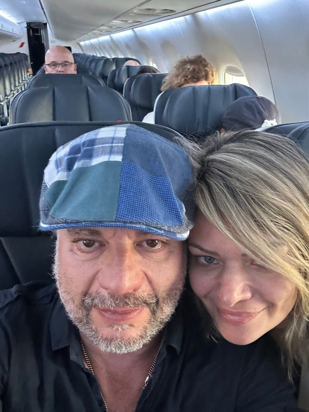 Customer photo review of Donegal Touring Cap Patchwork Grey/Blue Linen