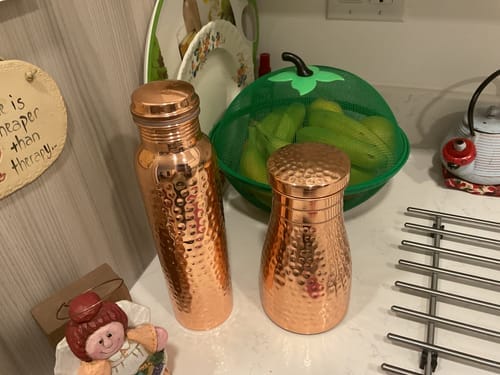 Customer photo review of Kansya®-vottaðar vatnsflöskur úr hreinum kopar – V2, handhamraðar
