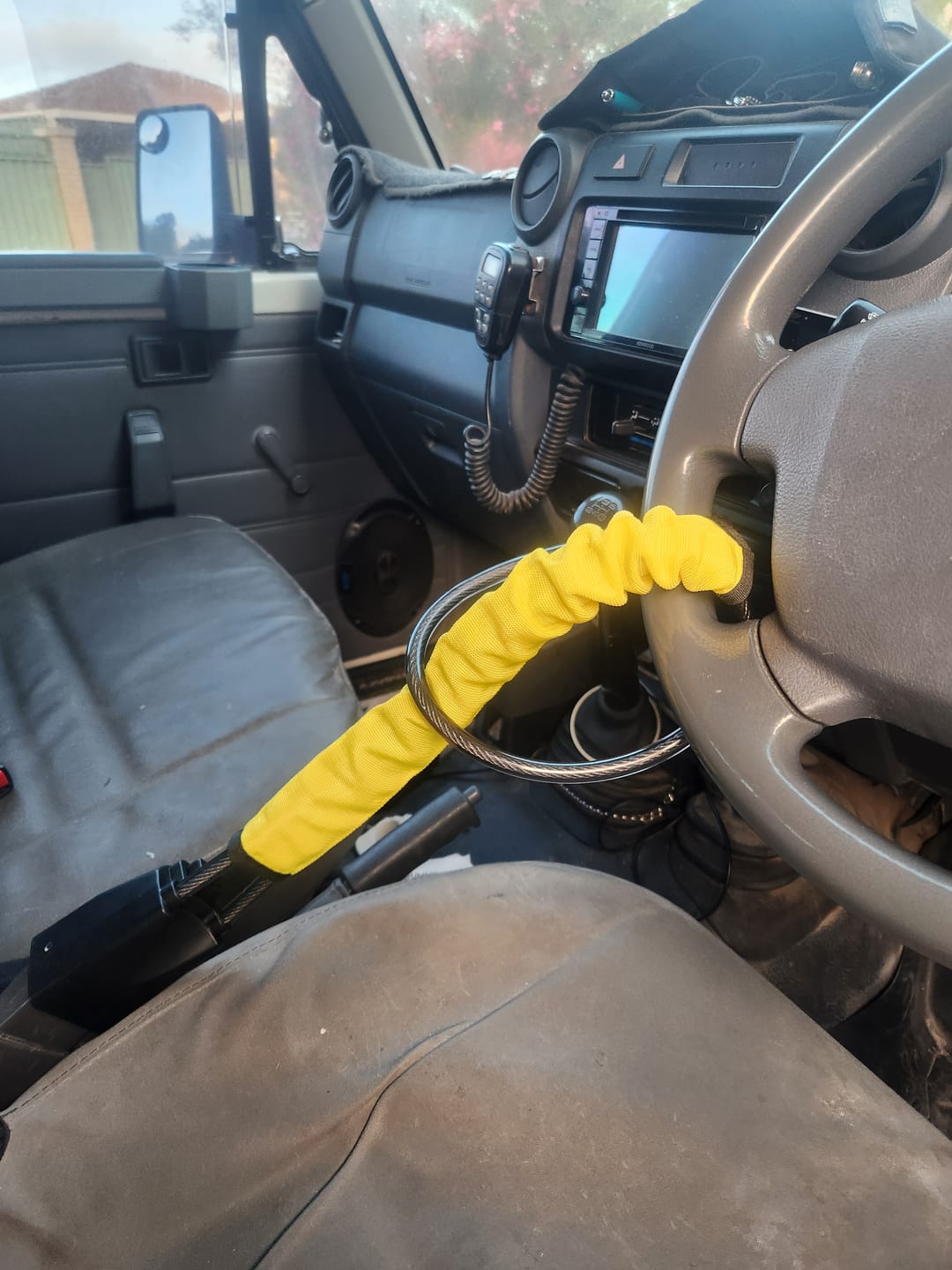 Customer photo review of Lock'd Car Defender — Visible Protection That Thieves Can't Ignore