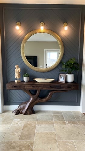 Customer photo review of Arbor Reach Sculptural Console Table with Four Storage Drawers