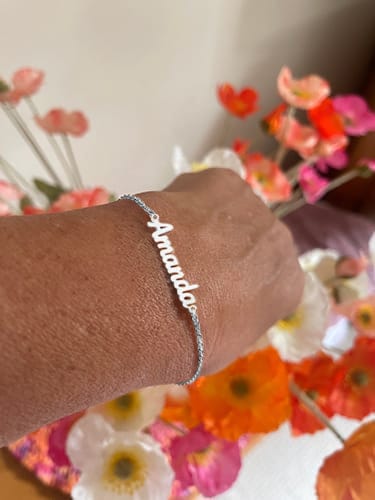 Customer photo review of Custom Bubble Name Bracelet