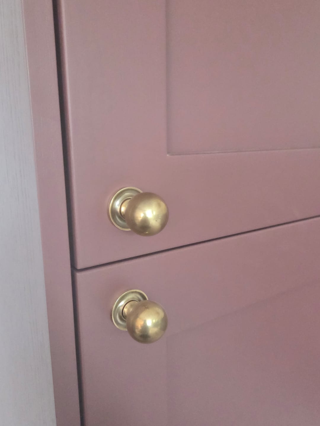 Customer photo review of Light Aged Brass Cupboard Handles