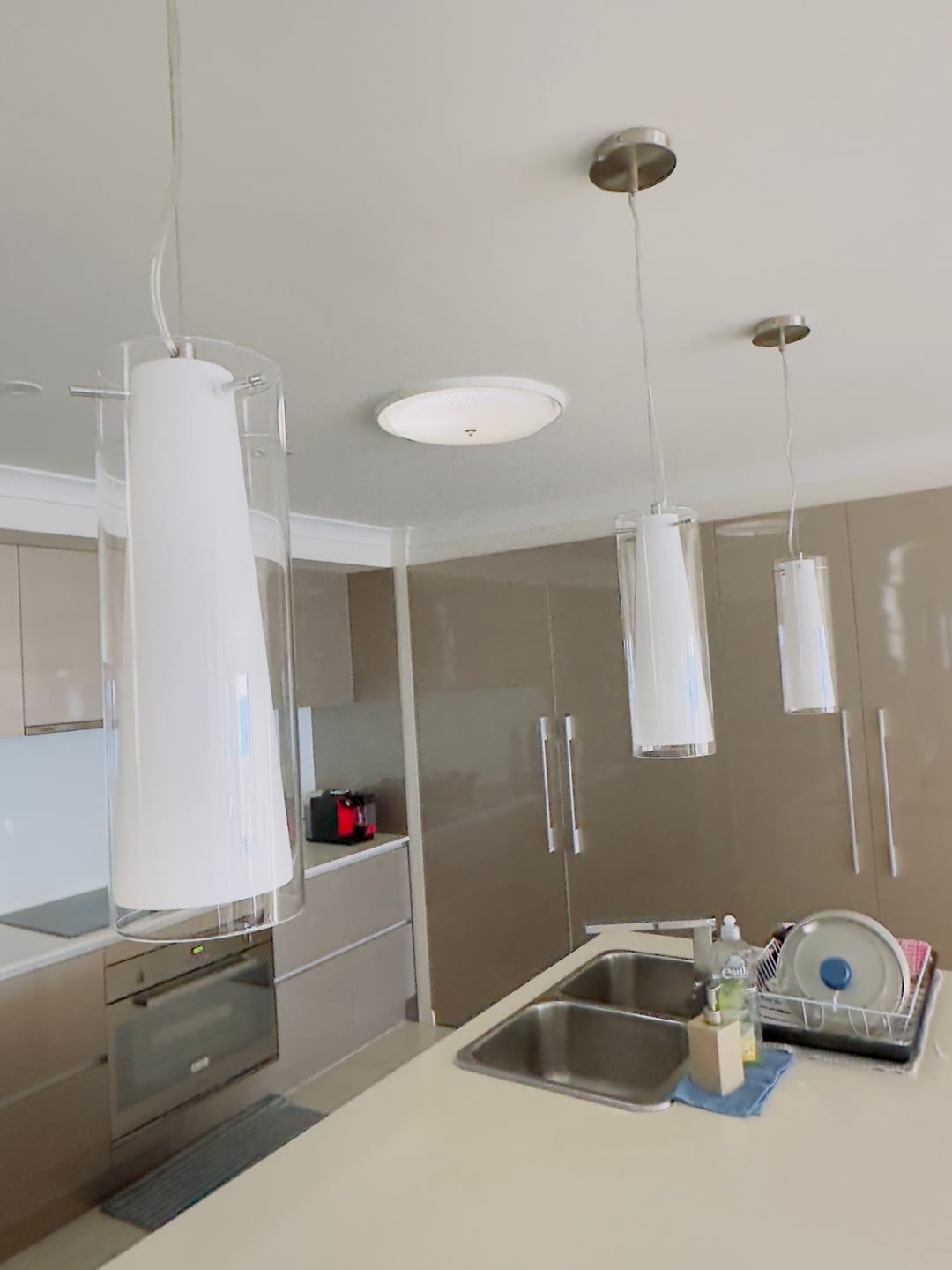 Customer photo review of Pendant Light PINTO 32 Glass White