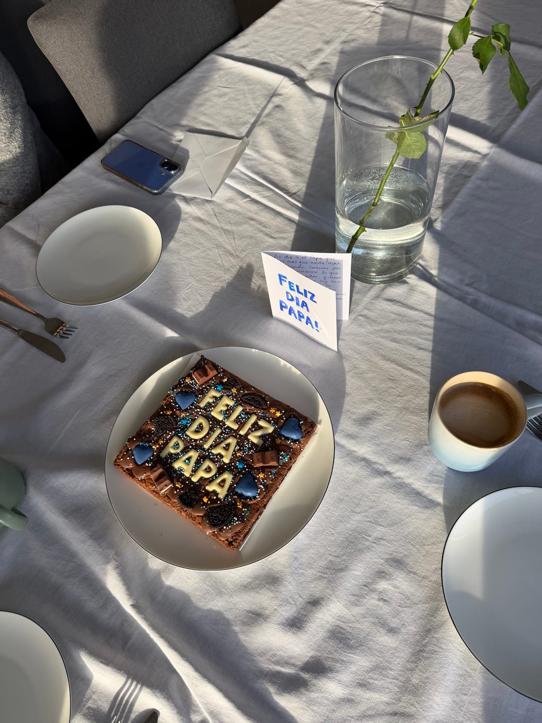 Customer photo review of Custom message fathers day brownie