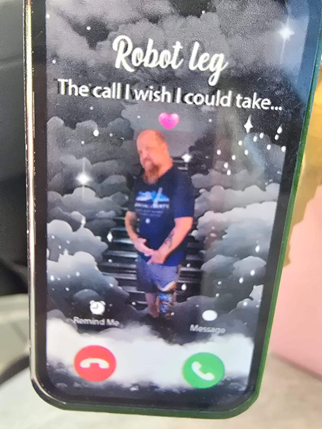 Customer photo review of The Call I Wish I Could Take Memorial Sympathy Gift Remembrance Keepsake Photo Personalized Acrylic Keychain