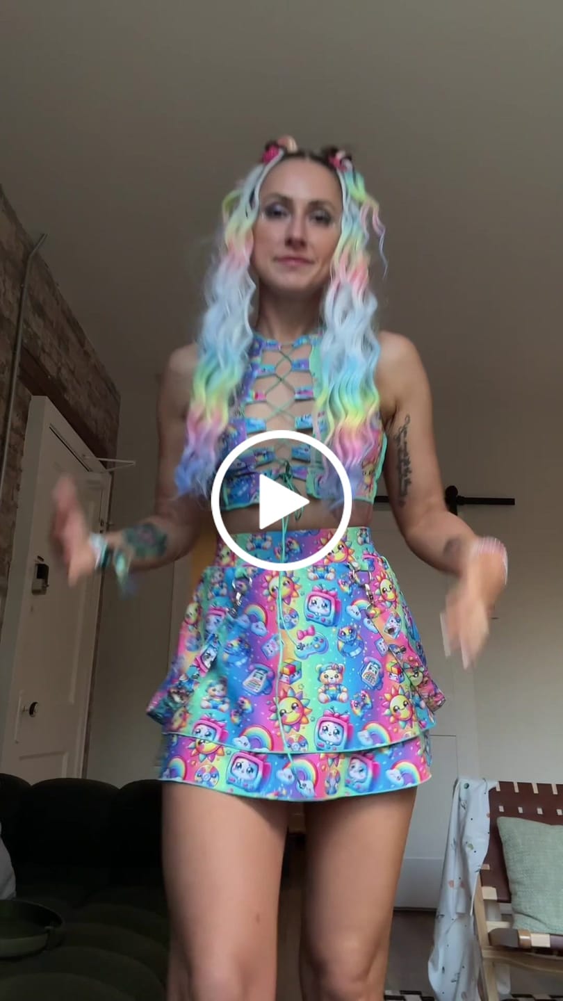 Customer video review of Kandi Kid Suspender Skirt