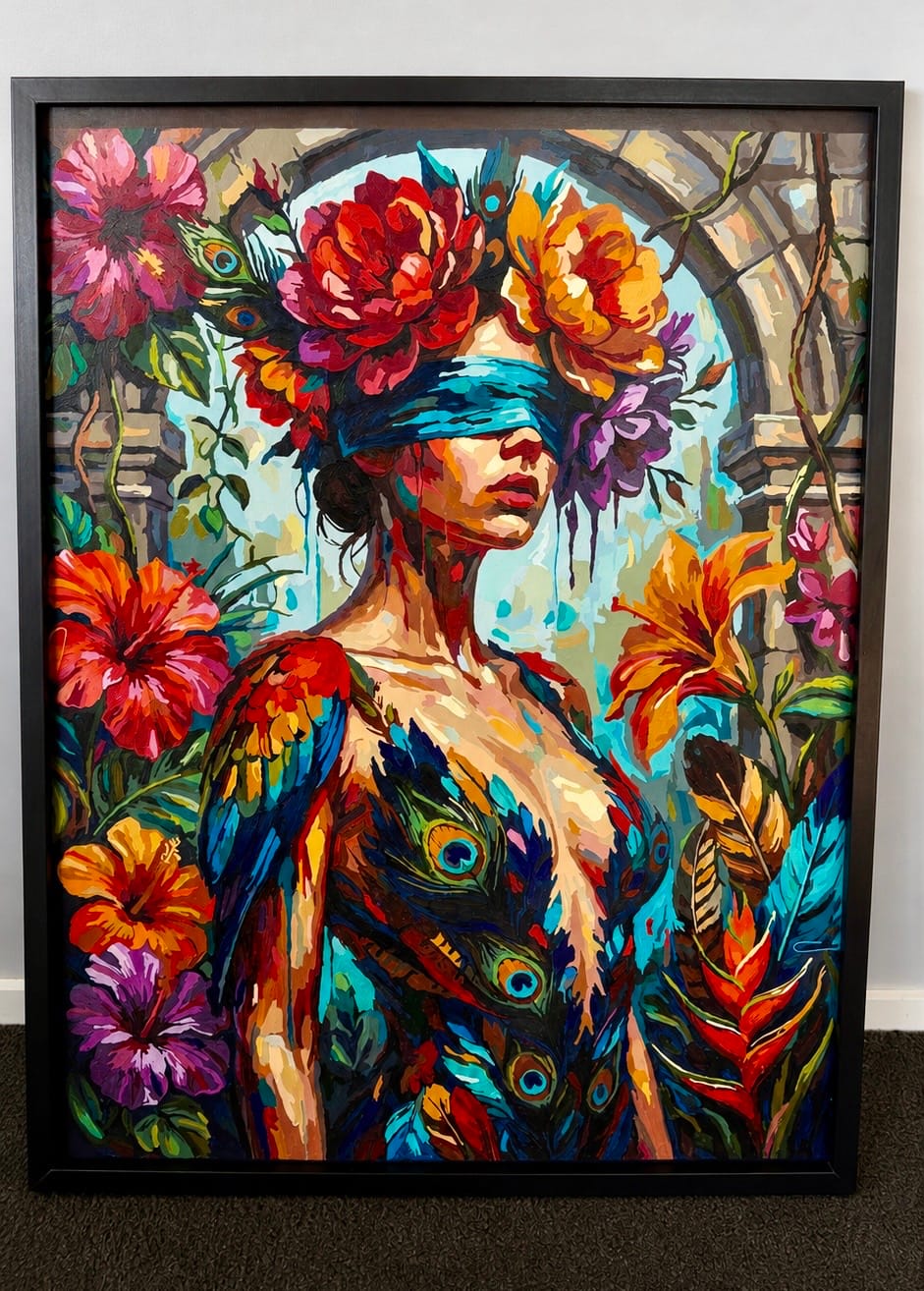 Customer photo review of She Can't See Her Own Wings (80 Color Paint by Numbers)