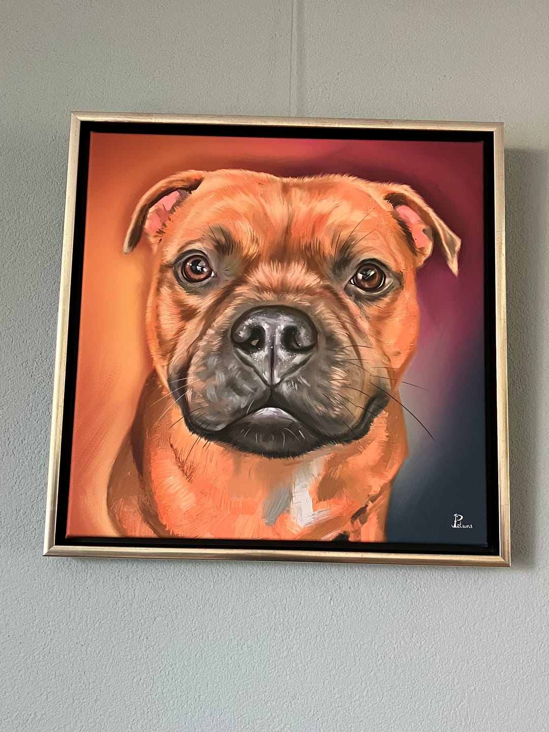 Customer photo review of Handgemaltes Haustierportrait auf Premium Leinwand im Realistischen Stil