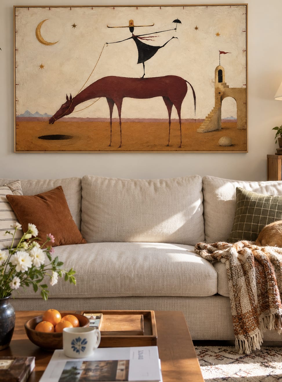 Customer photo review of Moonlit Rider-Surreal Horse Painting