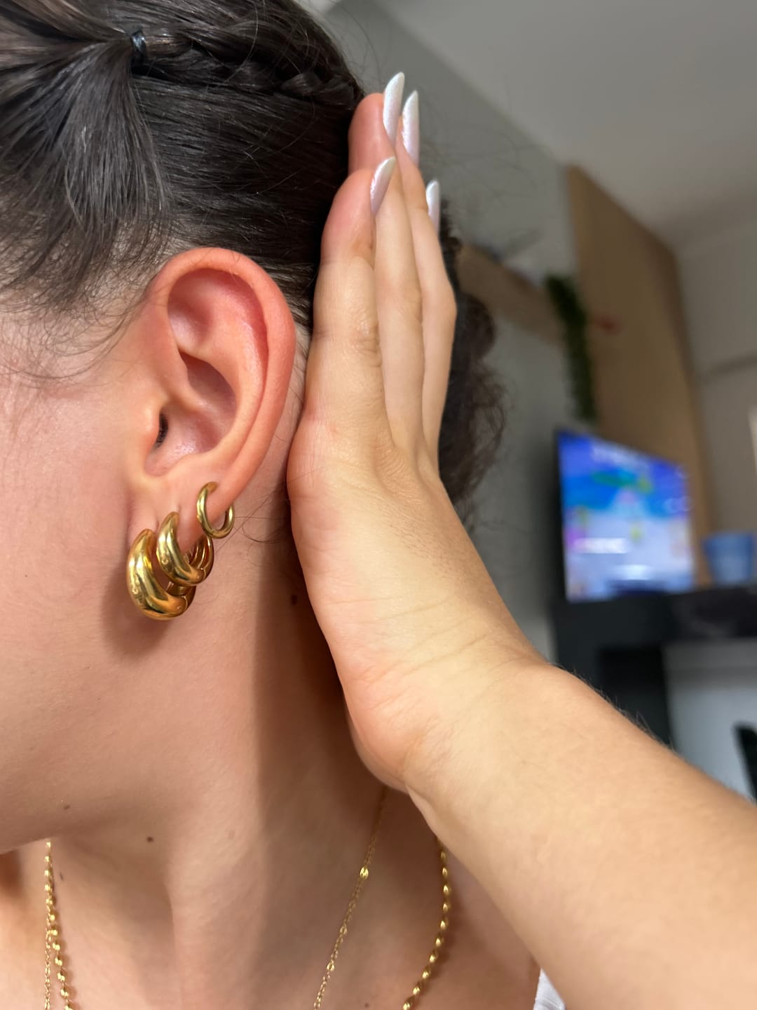 Customer photo review of Brincos Londrinos 10MM Banhados em Ouro 18k