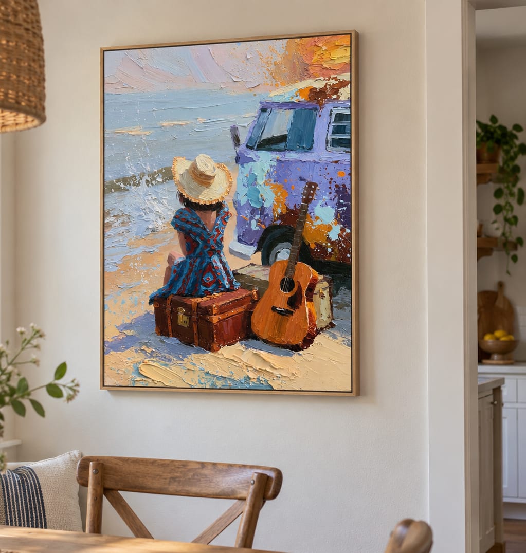 Customer photo review of Coastal Wanderer-Beach Travel Painting