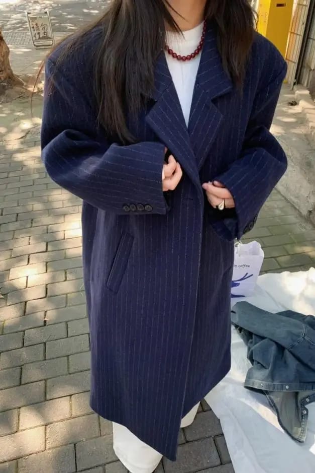 Customer photo review of Monica Double Breasted Long Coat