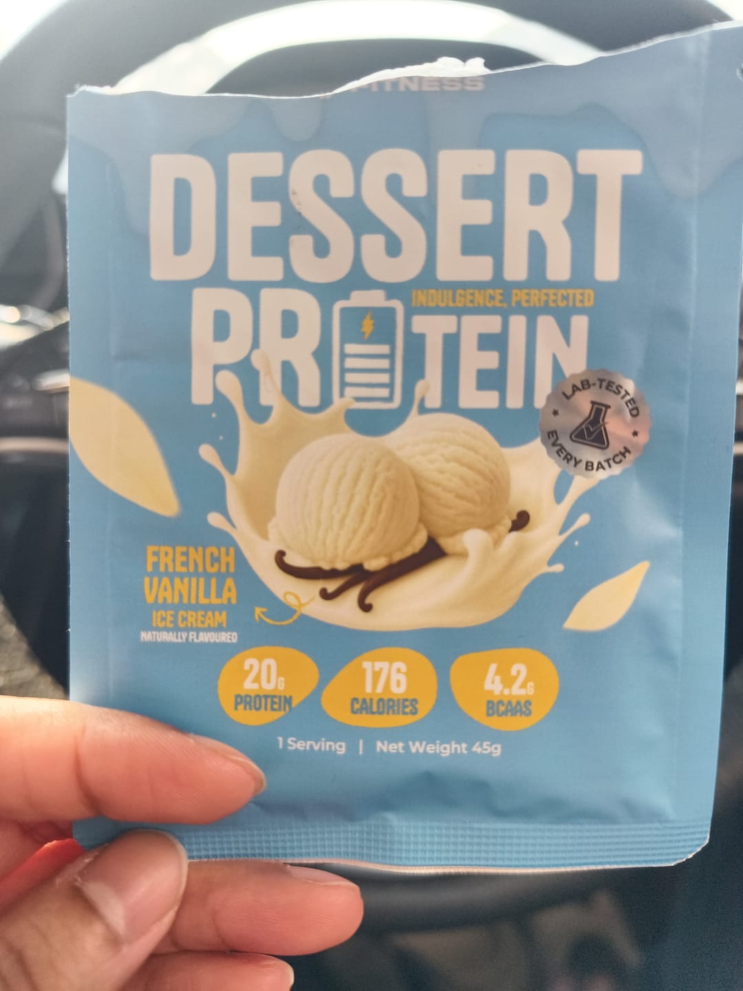 Customer photo review of Dessert Protein -  French Vanilla Ice Cream [270g Sachets]