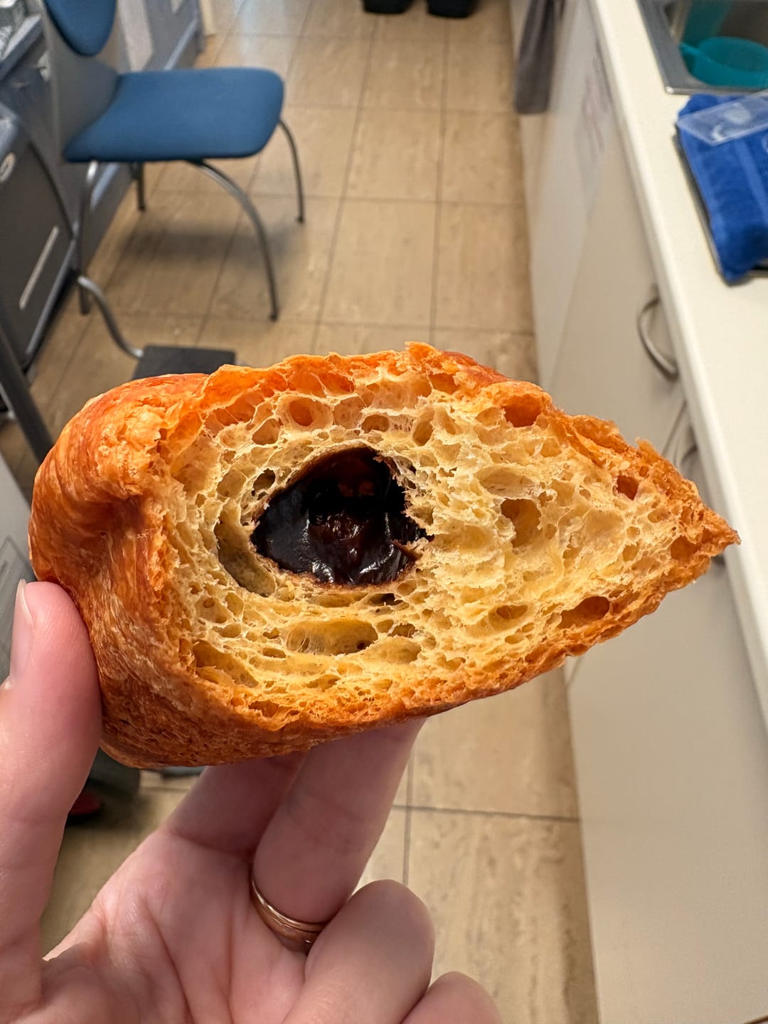 Customer photo review of 15 Cornetti proteici ripieni di crema alla nocciola