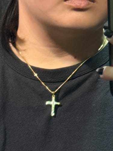 Customer photo review of Leona Cross Necklace