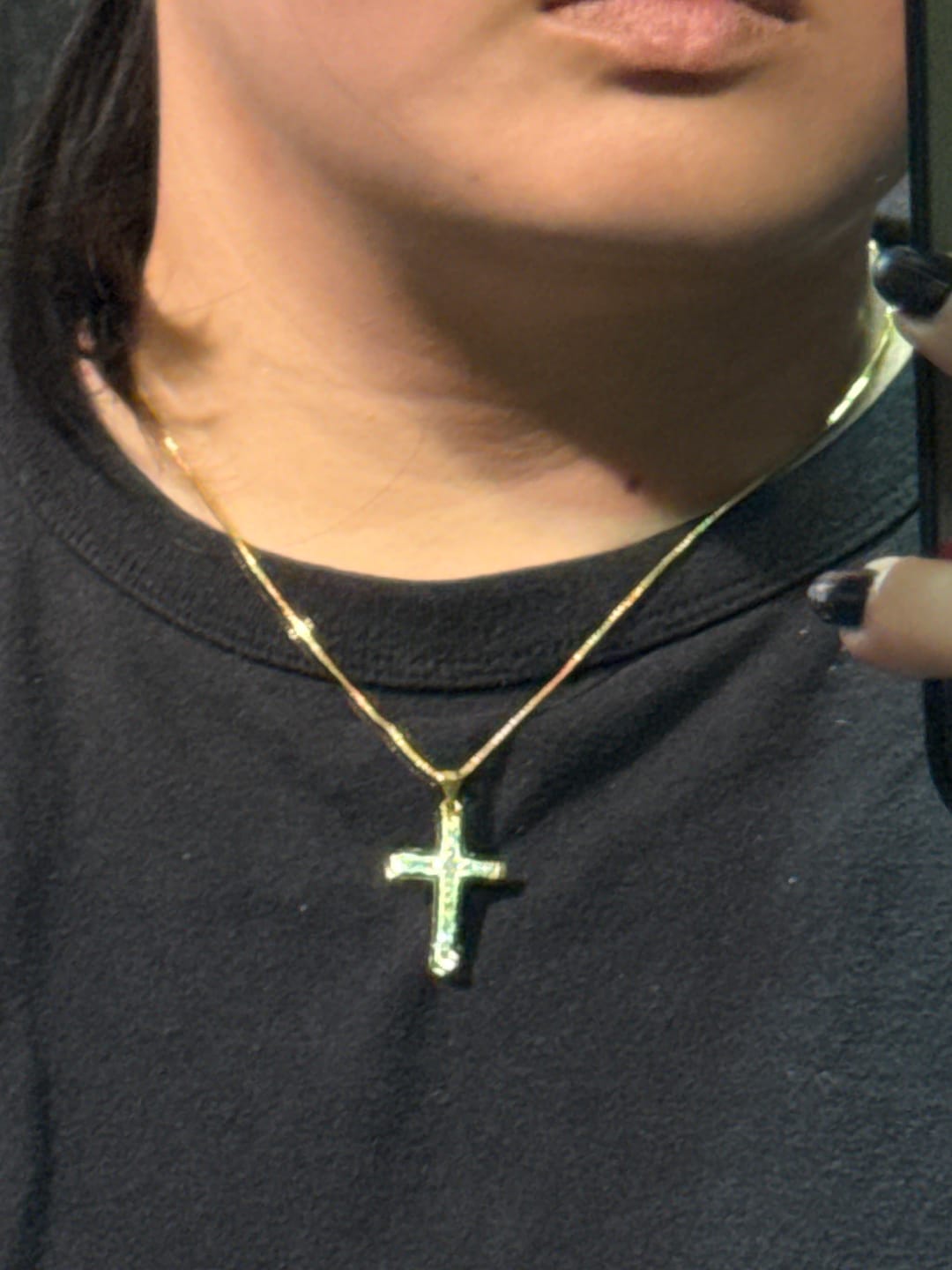 Customer photo review of Leona Cross Necklace