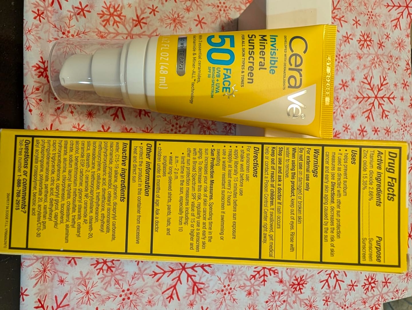 Customer photo review of CeraVe Invisible Mineral Sunscreen