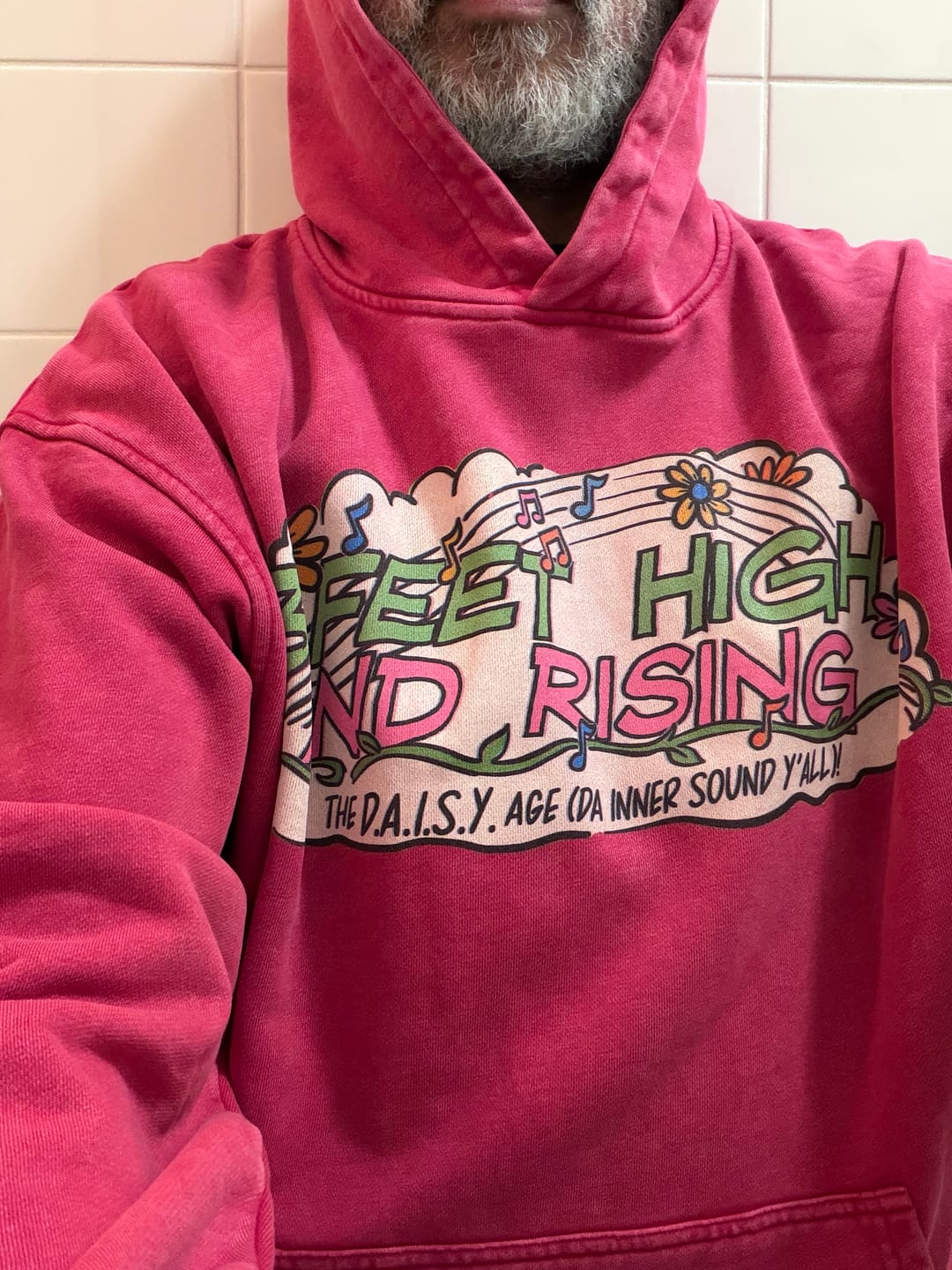 Customer photo review of 3 Feet High & Rising - Snow Washed Loose Cotton Hoodie