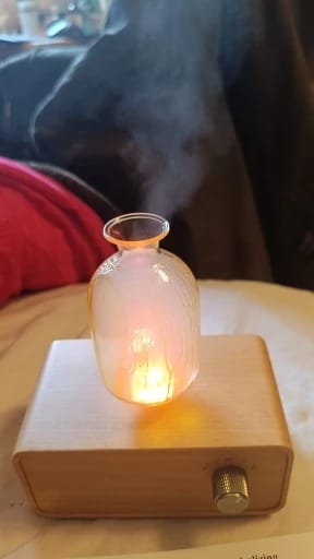 Customer photo review of Waterless Essential Oil Diffuser – Wood & Glass
