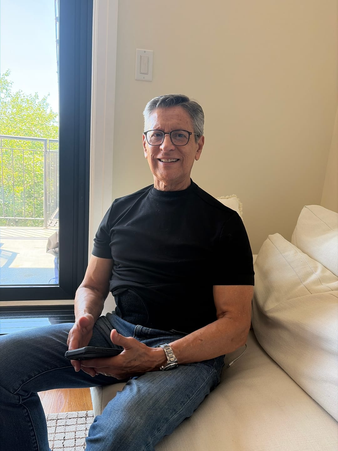 Customer photo review of Mock Neck T-Shirt
