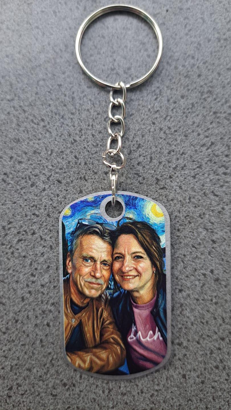 Customer photo review of Unser Tag (Van Gogh-Stil) - Personalisierter Metall-Schlüsselanhänger