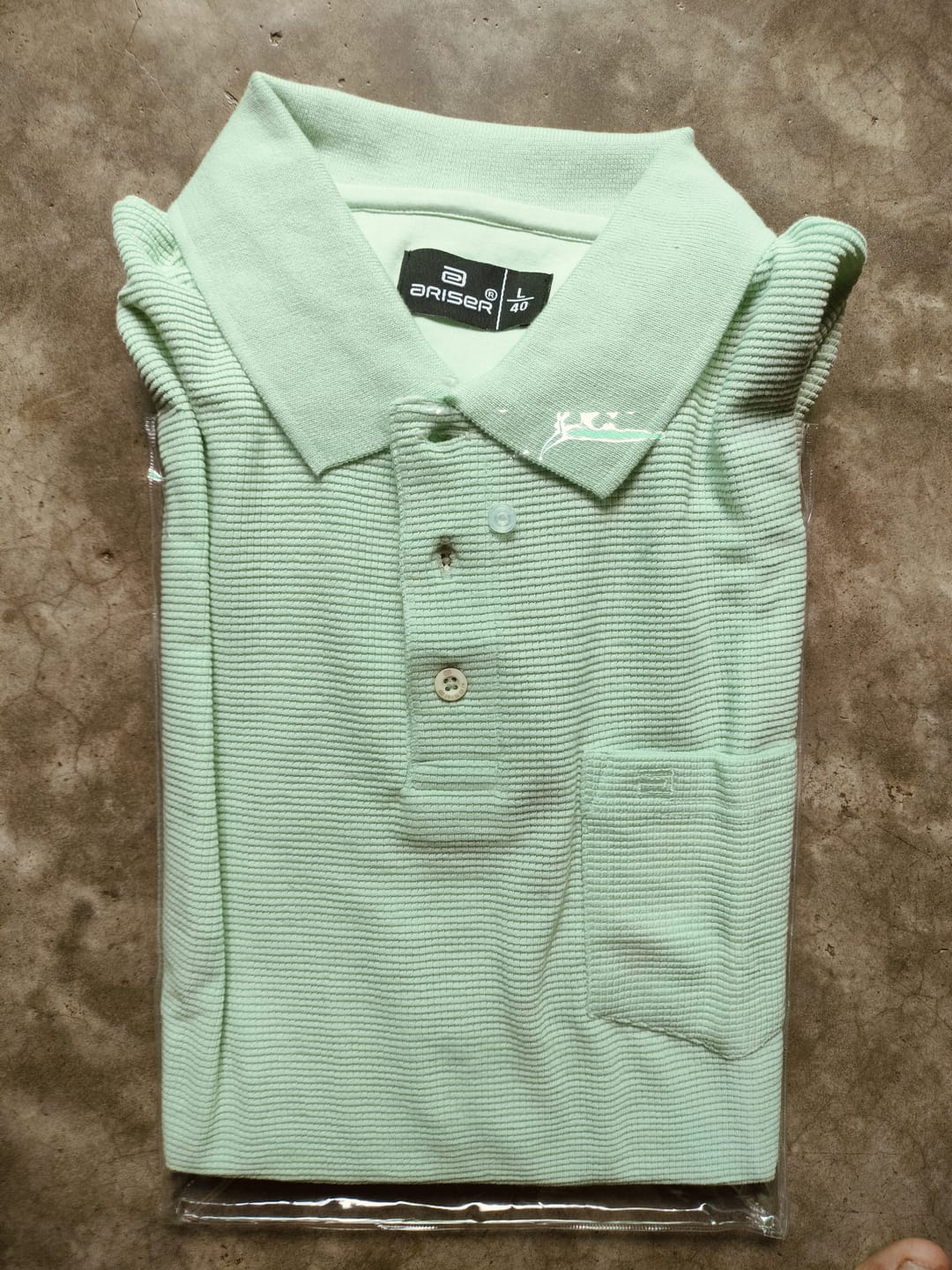 Customer photo review of Waffle Polo - Fresh Mint Green T-Shirts For Men | Ariser