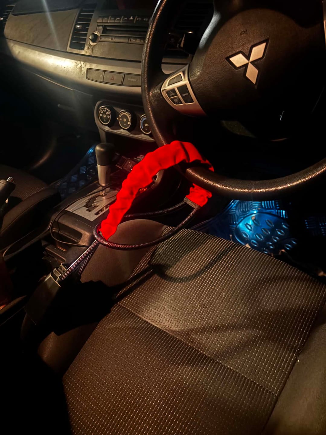 Customer photo review of Lock'd Car Defender — Visible Protection That Thieves Can't Ignore