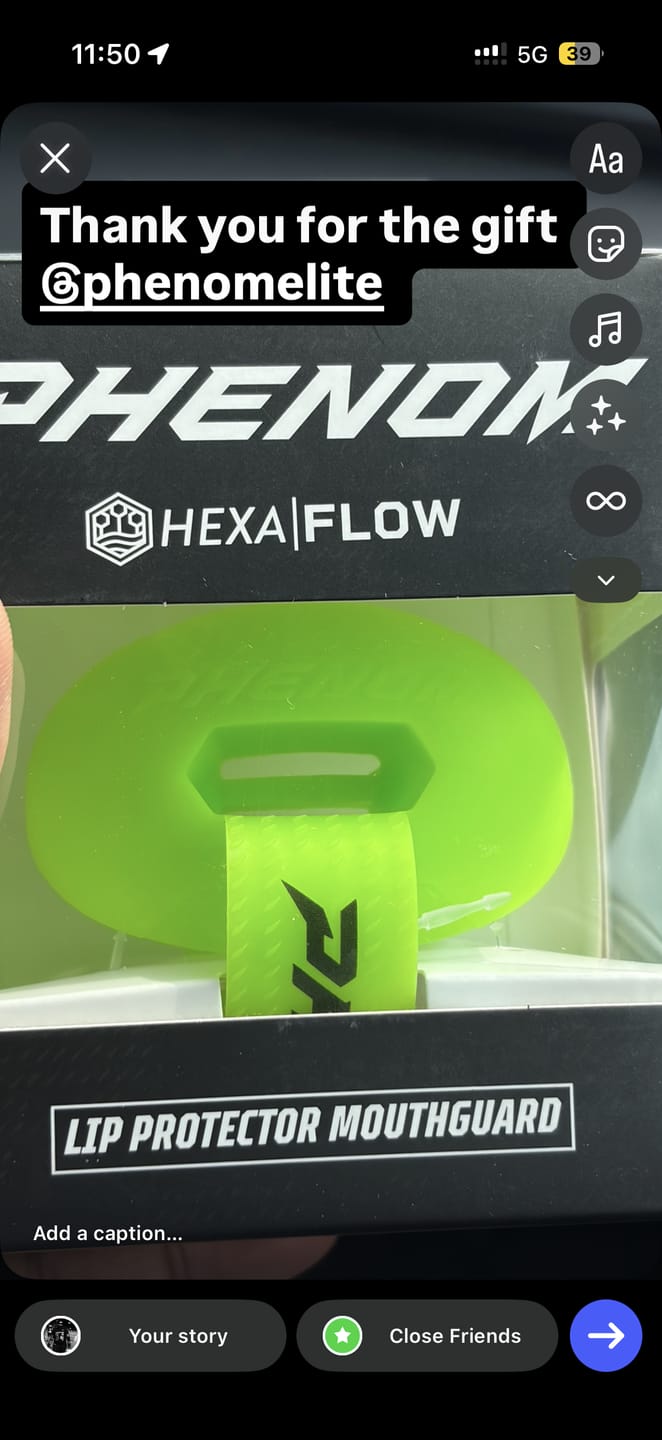 Customer photo review of Phenom Elite Hexa-Flow 4.0 Football Mouthguard – Team Color Edition (Adult & Youth)