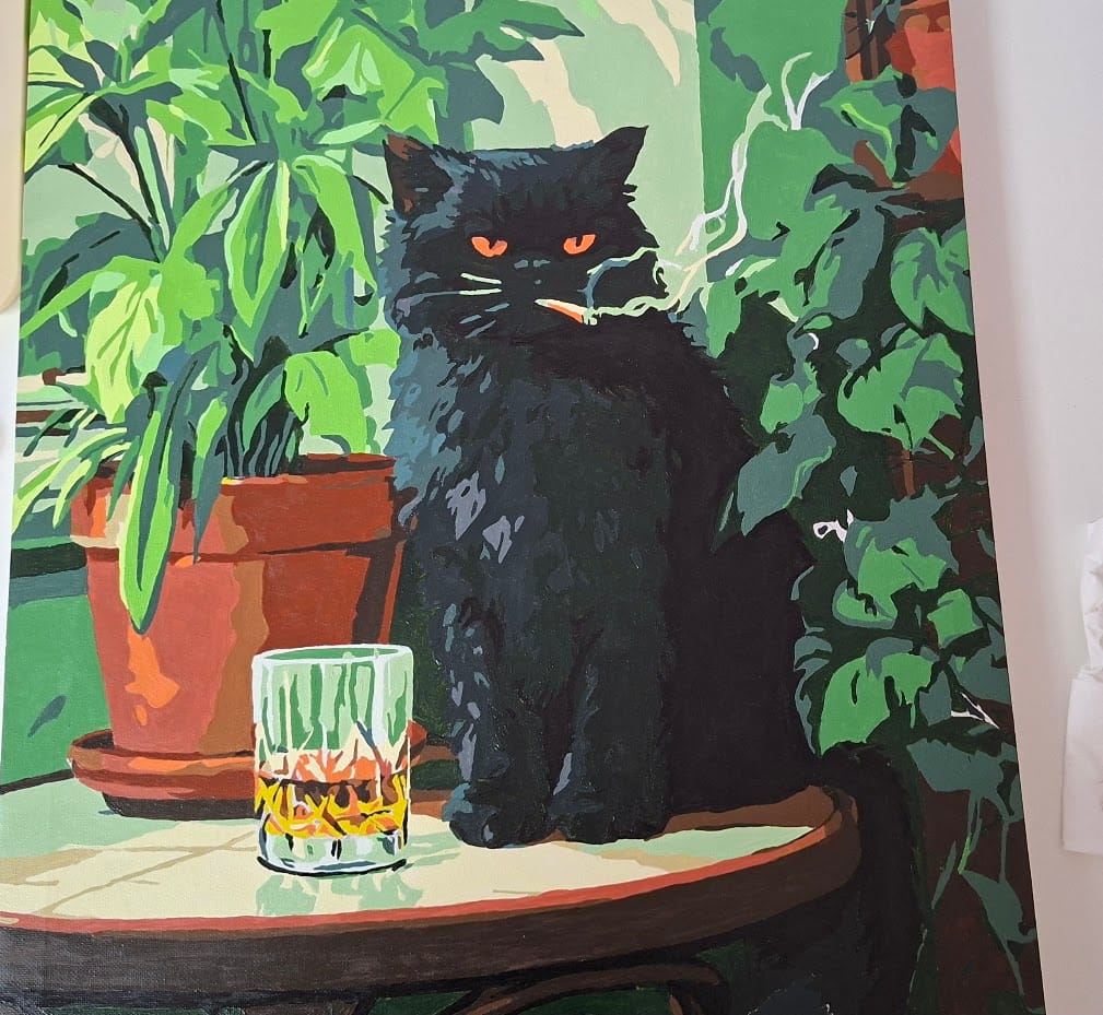 Customer photo review of Grumpy cat | Paint by Number