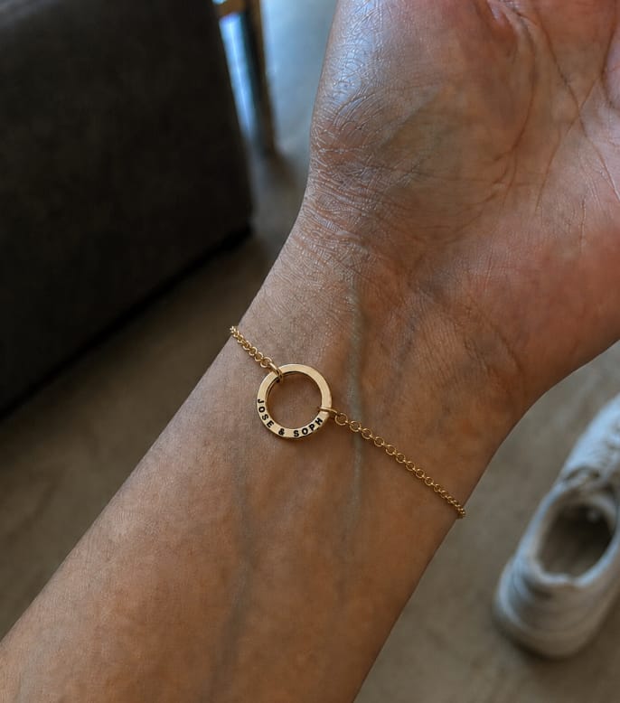 Customer photo review of Custom Ring Name Bracelet