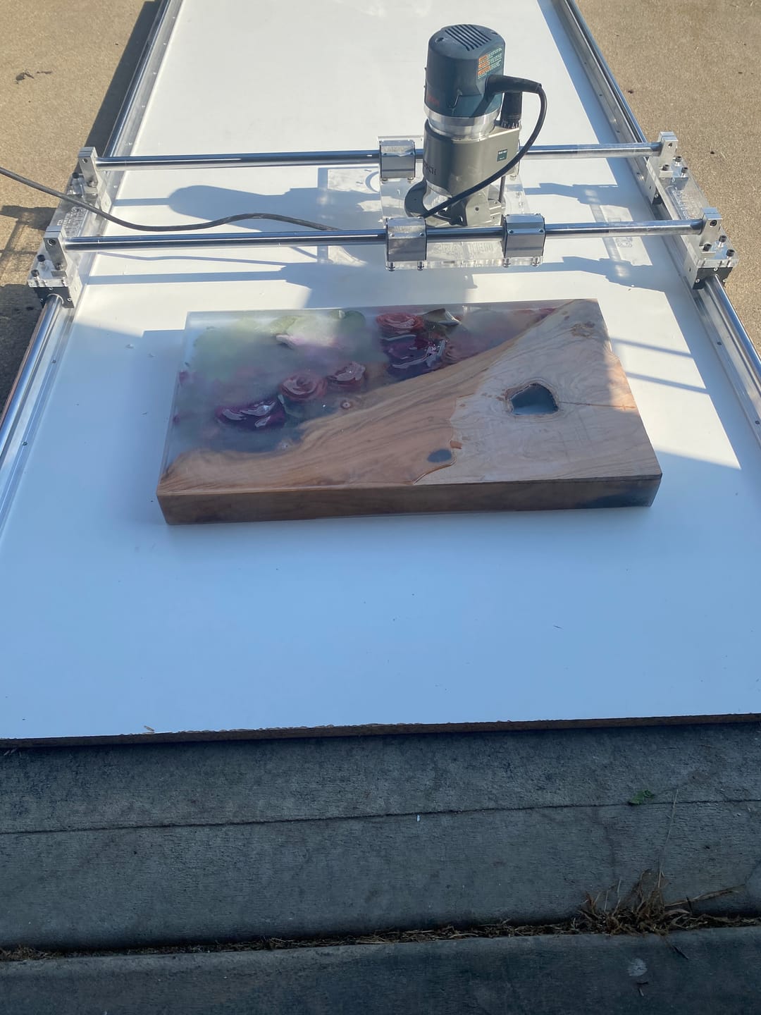 Customer photo review of 72" Linear Rails For Router Sled (Pair-Set Of 2)