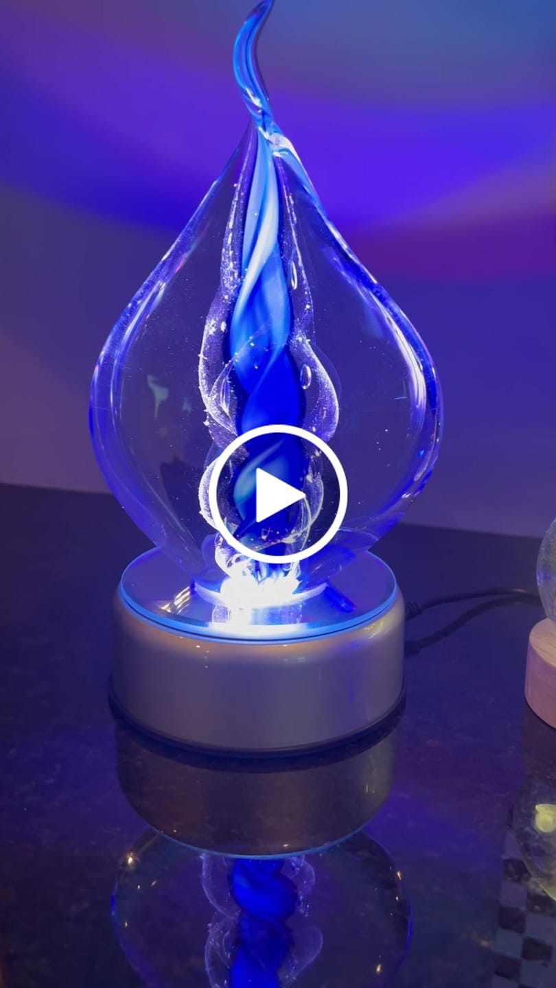 Customer video review of Memorial Glass Flame with Cremation Ashes
