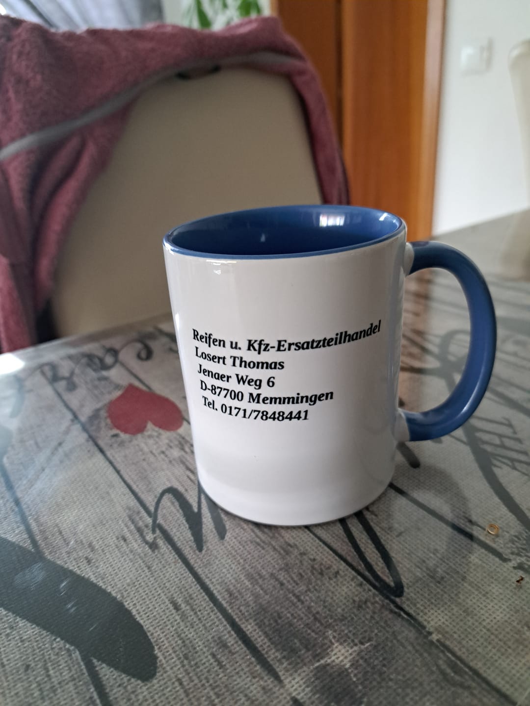 Customer photo review of TassenExpress - Becher Keramik Tasse mit Logo bedruckt 325ml Firmenlogo