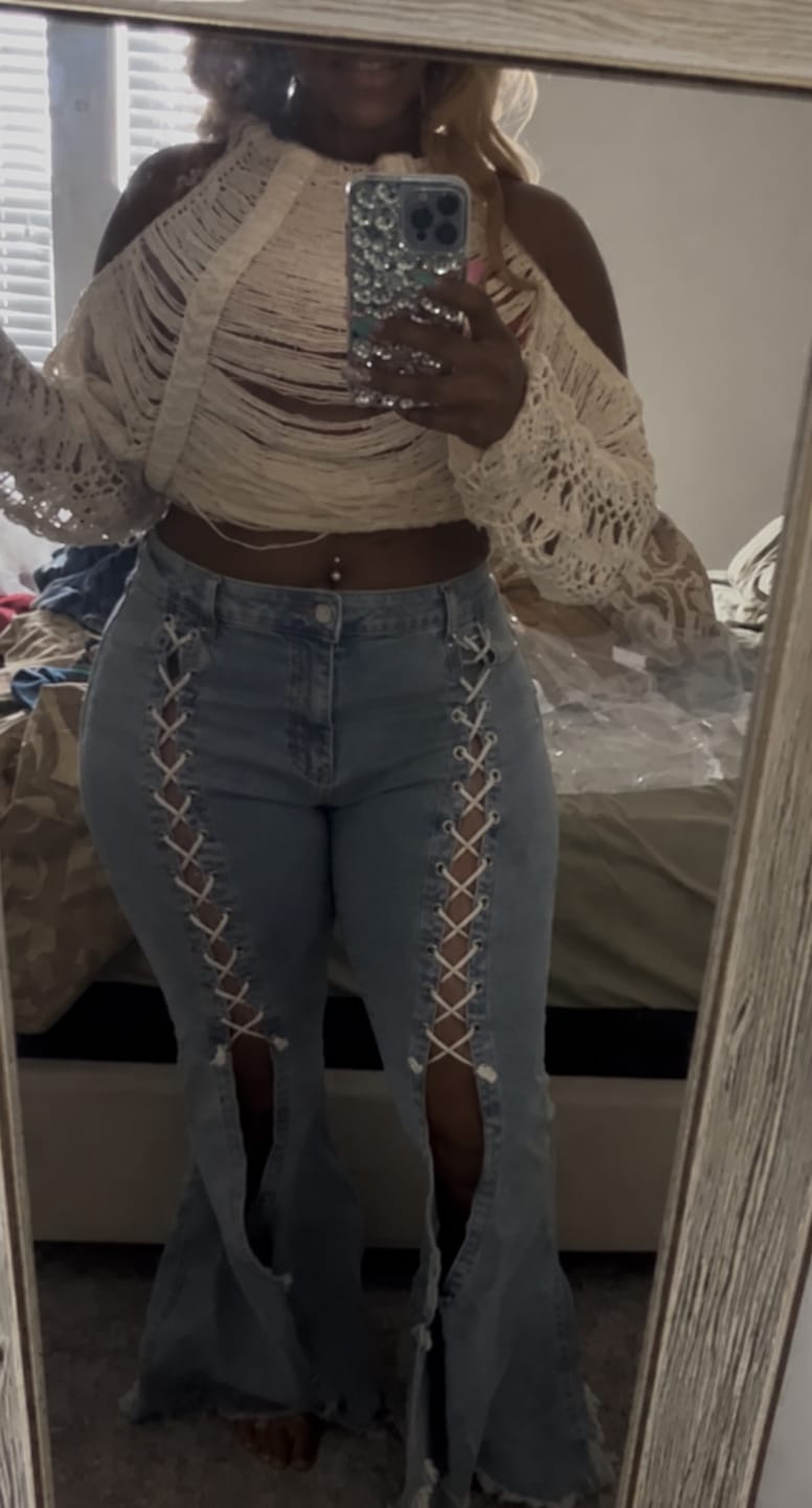 Customer photo review of Braided Fringe Crop Top