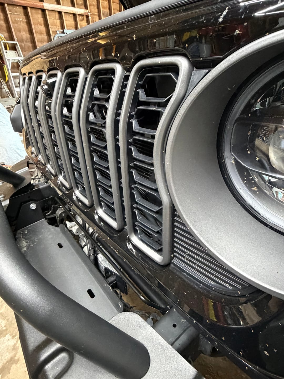 Customer photo review of Custom Painted Headlight Ring Panel & Trim – Fits Wrangler JL / Gladiator JT * Sahara Silver Delete