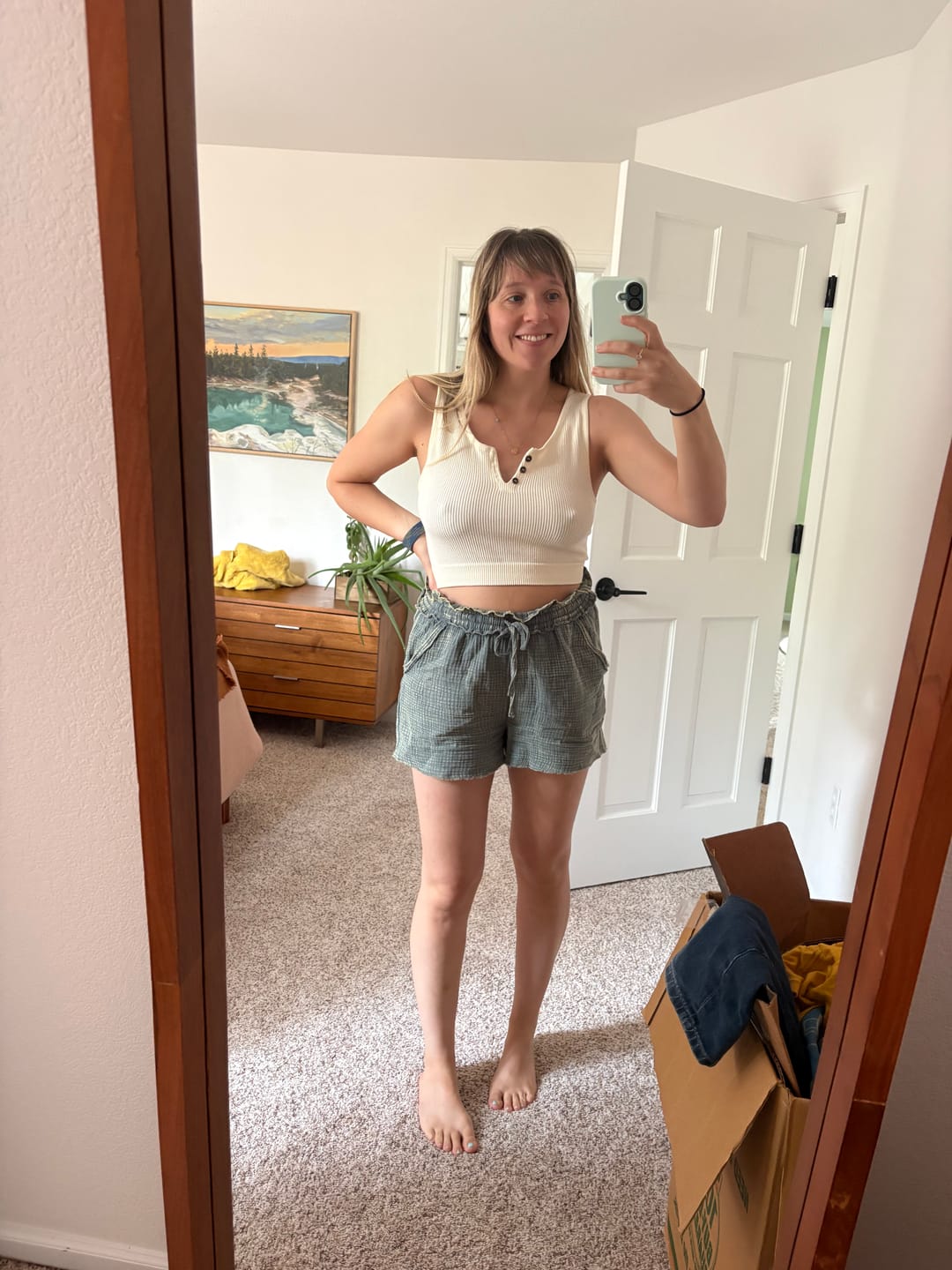 Customer photo review of Home Stretch Washed Double Gauze Shorts