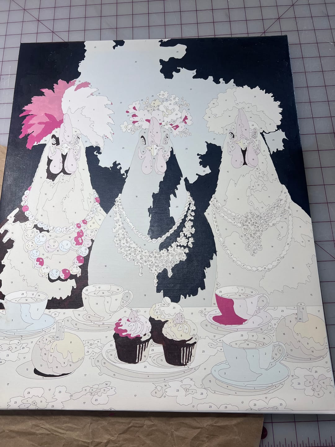 Customer photo review of Fancy Chickens Society | Paint by Number