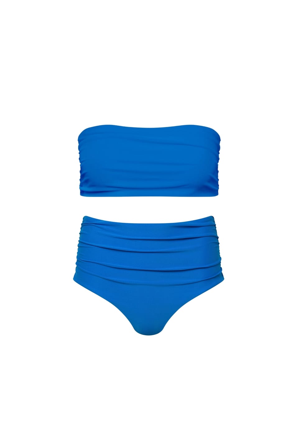 Customer photo review of Capri Ruched Full Coverage Bikini Set – Blue