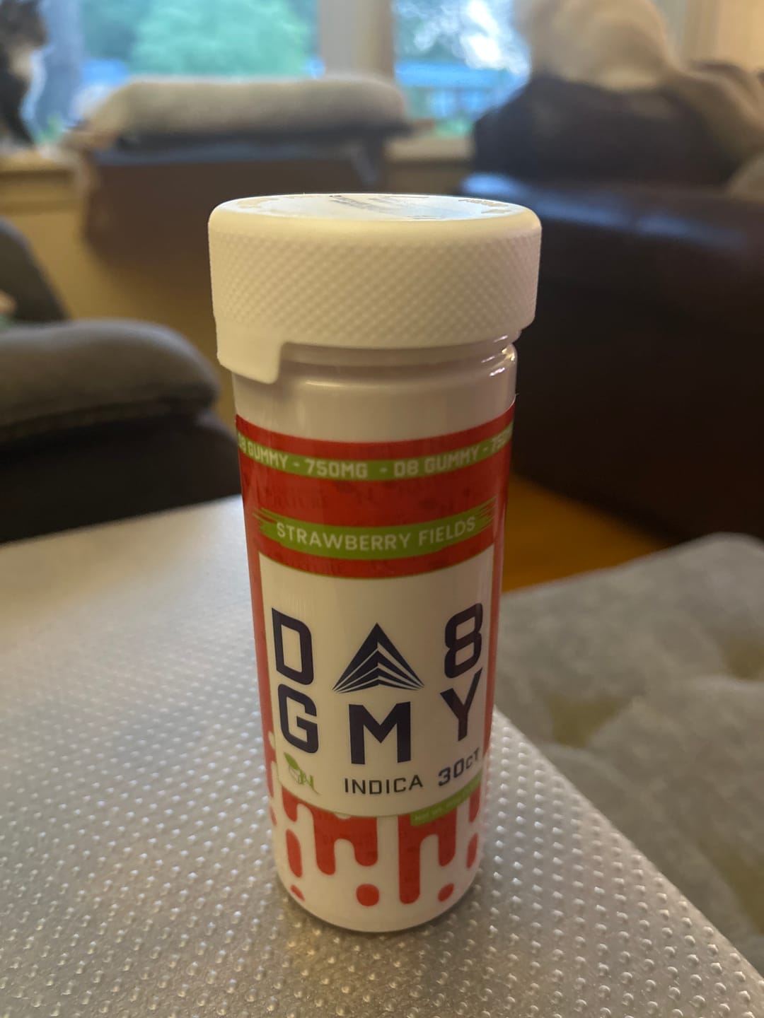 Customer photo review of DELTA 8 GUMMIES - 30CT Strawberry Fields 750mg (25mg ea.) – INDICA