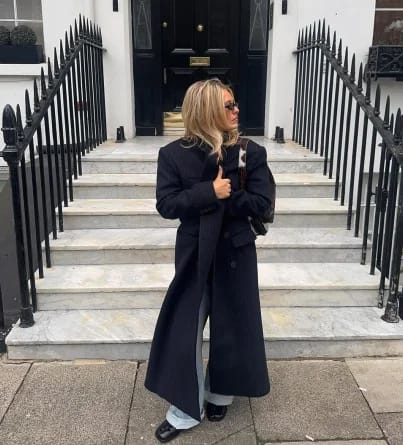 Customer photo review of Monica Double Breasted Long Coat