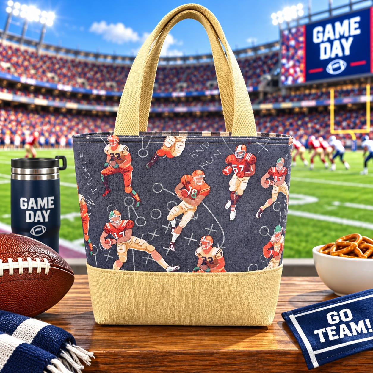 Customer photo review of Touchdown Fabric Collection - Football Players Black