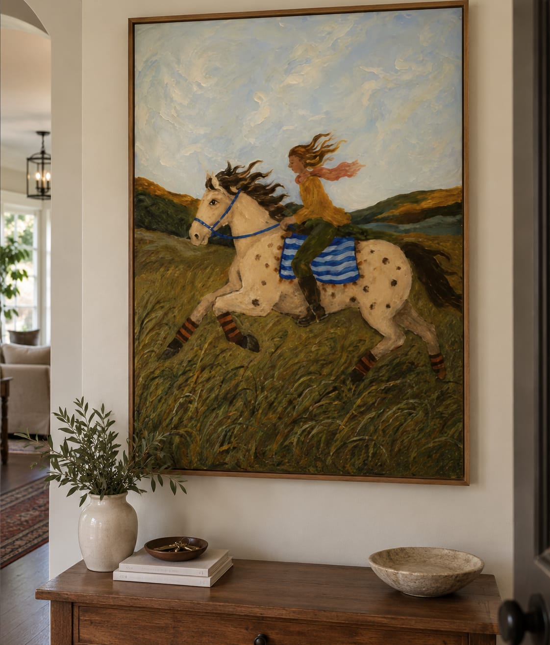 Customer photo review of Meadow Run-Spotted Horse Rider Painting