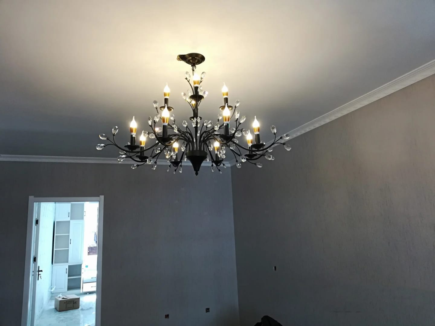 Customer photo review of Legen Crystal Iron Chandelier