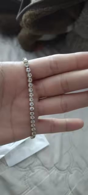 Customer photo review of Soren Curved Wave Rhinestone Adjustable Bangle
